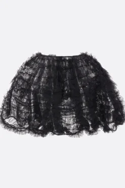 Topwear>MOLLY GODDARD bolero Greta in tulle con rouches Nero