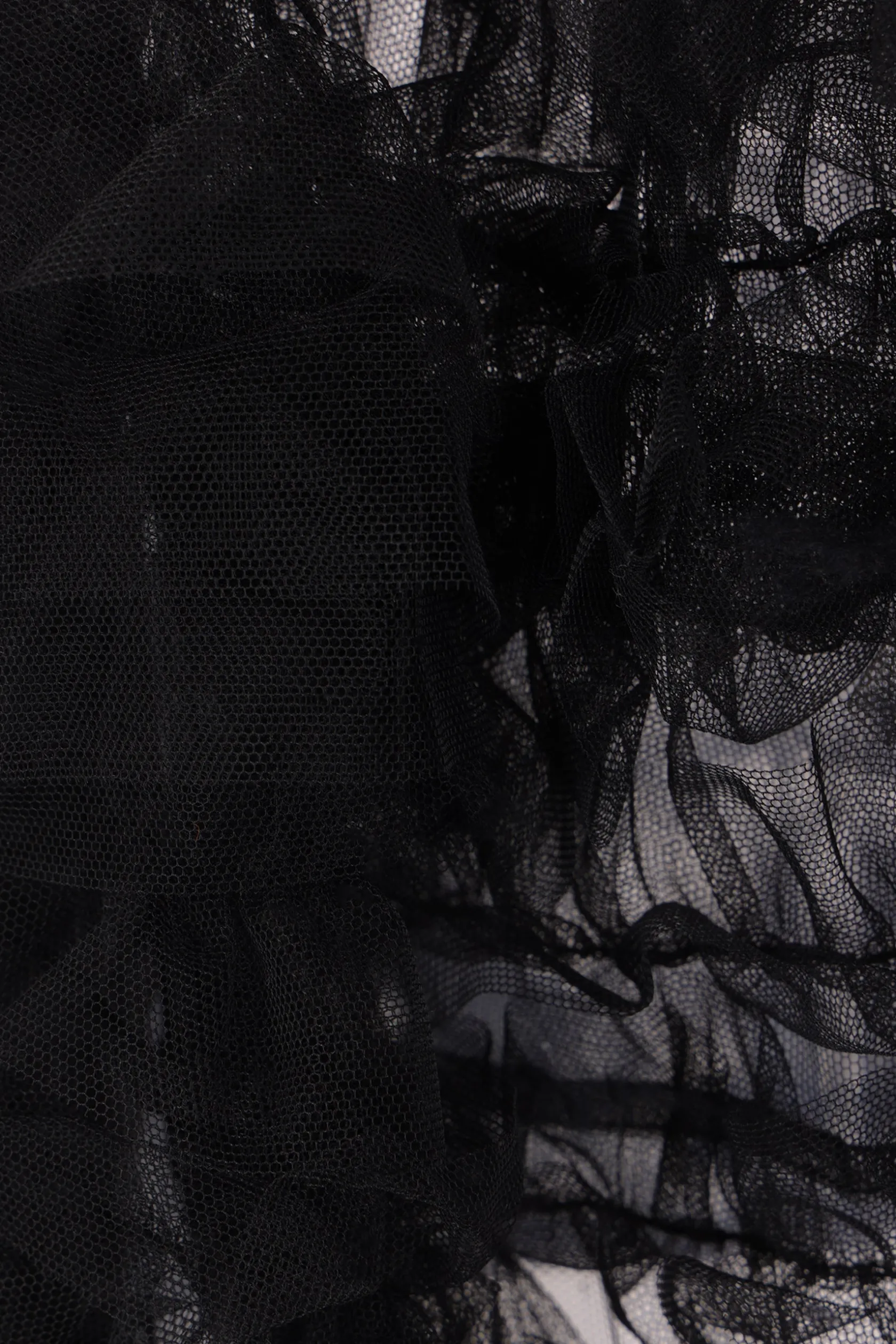 Topwear>MOLLY GODDARD bolero Greta in tulle con rouches Nero