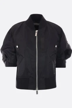 Capispalla>SACAI bomber a maniche corte in twill Nero
