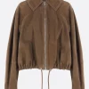 Capispalla>LOEWE bomber a palloncino in suede Verde