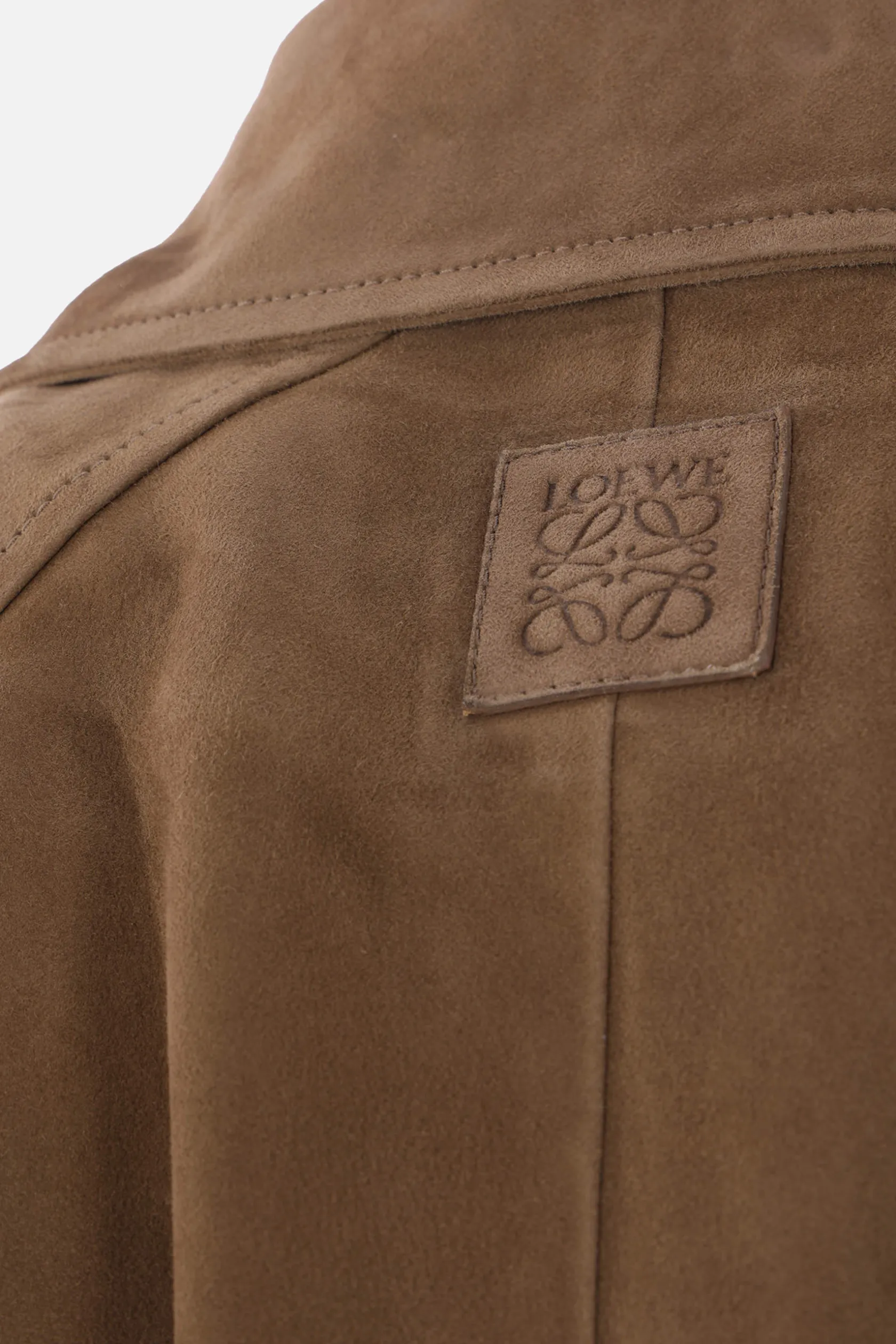 Capispalla>LOEWE bomber a palloncino in suede Verde