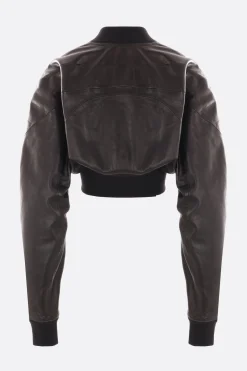 Capispalla>RICK OWENS bomber cropped Girdered in nappa Nero