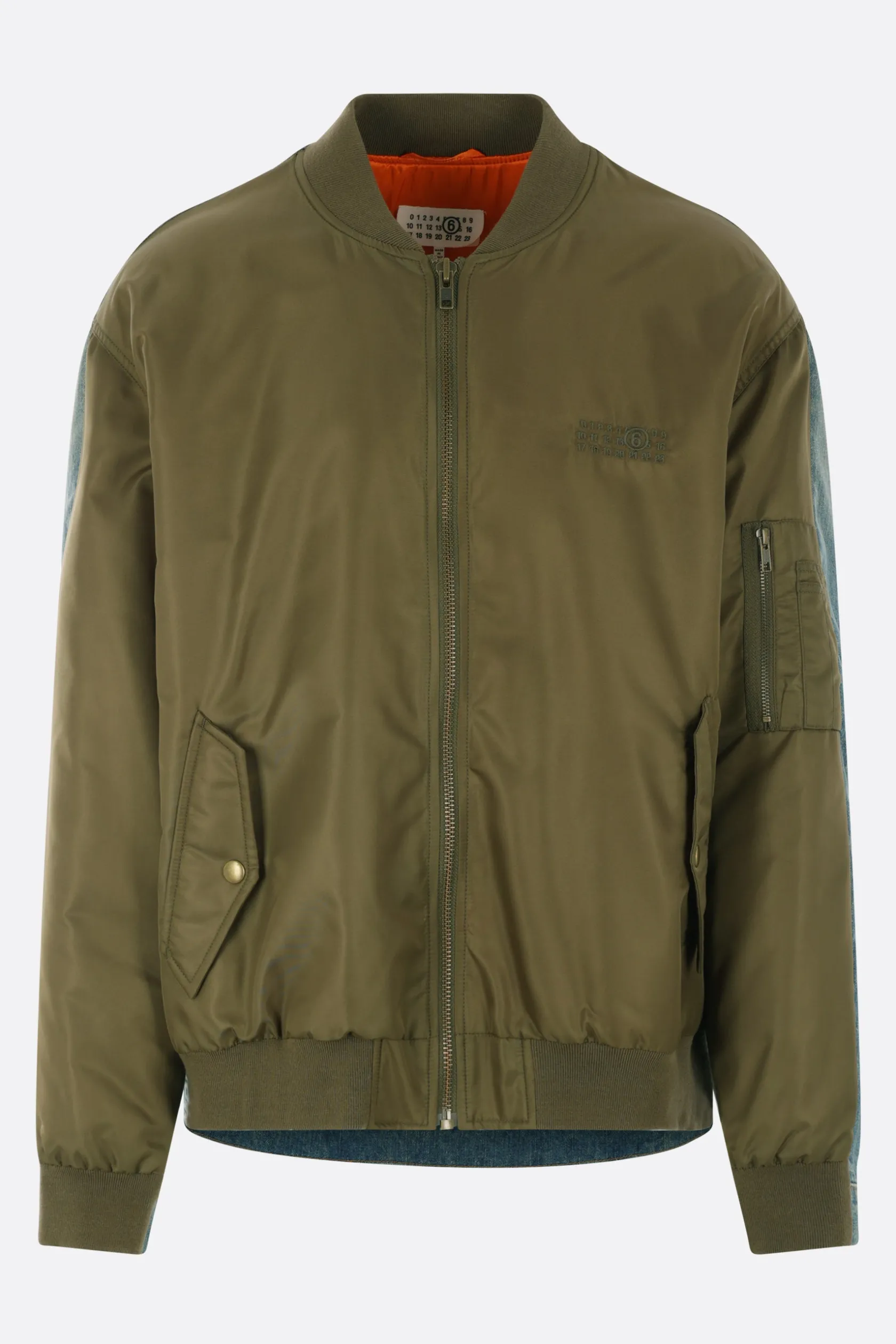 Capispalla>MM6 bomber imbottito in nylon e denim Verde