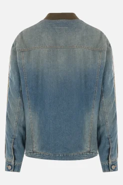 Capispalla>MM6 bomber imbottito in nylon e denim Verde