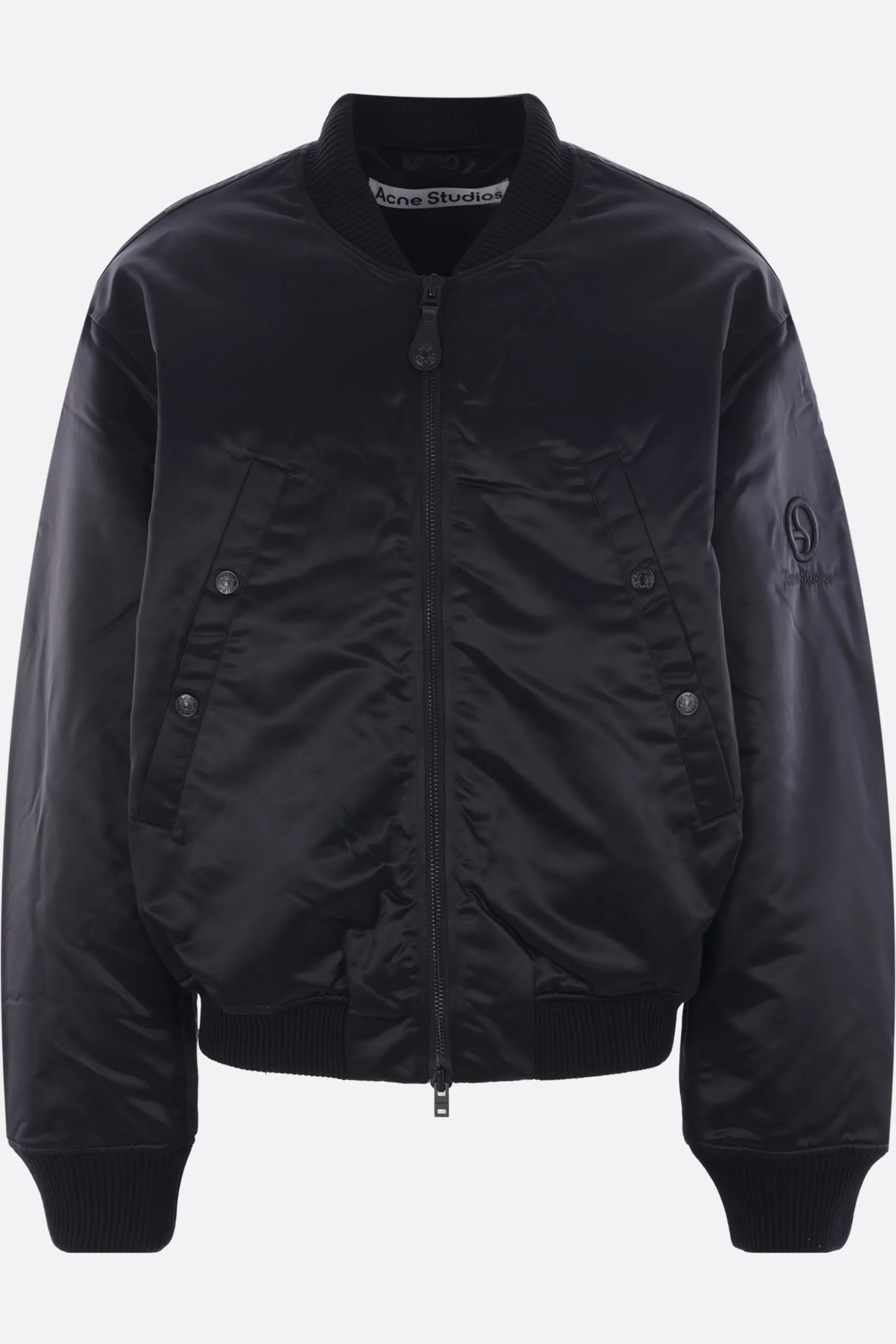 Capispalla>ACNE STUDIOS bomber imbottito Logogram in nylon Nero