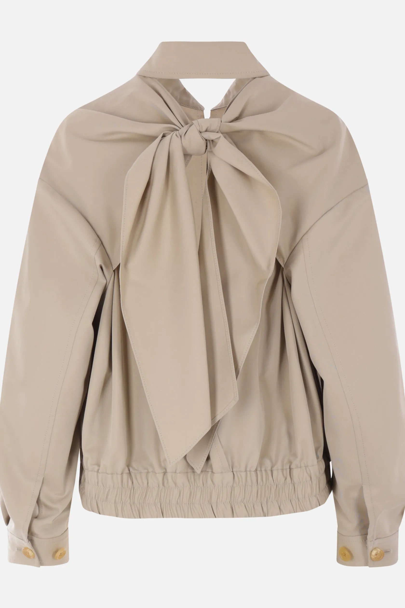Capispalla>UNDERCOVER bomber in gabardine con fiocco Grigio