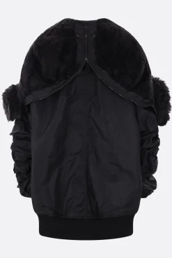 Capispalla>JUNYA WATANABE bomber oversize in nylon ed ecopelliccia Nero