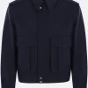 Capispalla>DRIES VAN NOTEN bomber Vleo in gabardine Blu