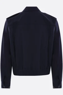 Capispalla>DRIES VAN NOTEN bomber Vleo in gabardine Blu