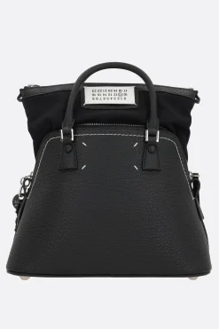 Borse A Mano>MAISON MARGIELA borsa a mano 5AC Classique mini in pelle martellata Nero