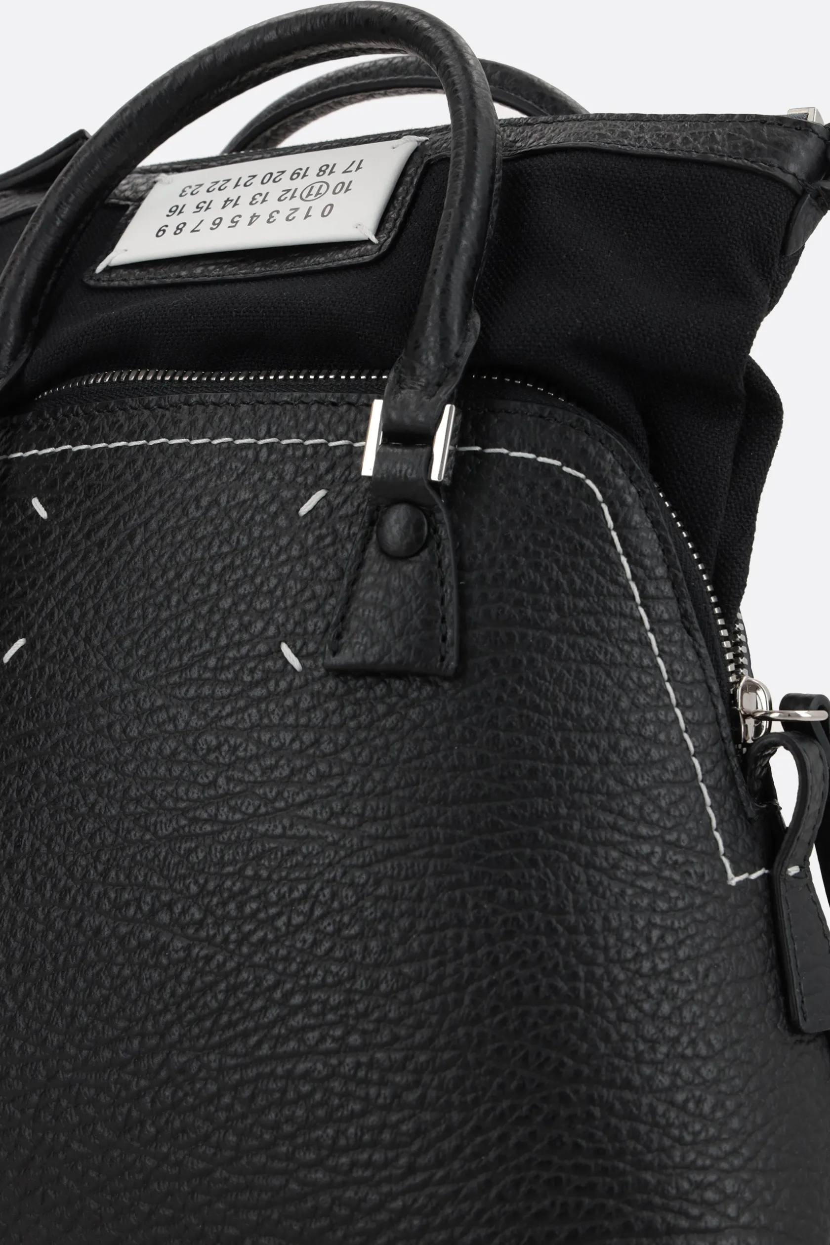 Borse A Mano>MAISON MARGIELA borsa a mano 5AC Classique mini in pelle martellata Nero