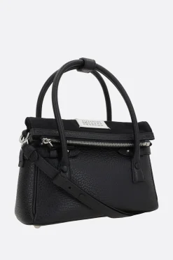Borse A Mano>MAISON MARGIELA borsa a mano 5AC East West small in pelle martellata Nero