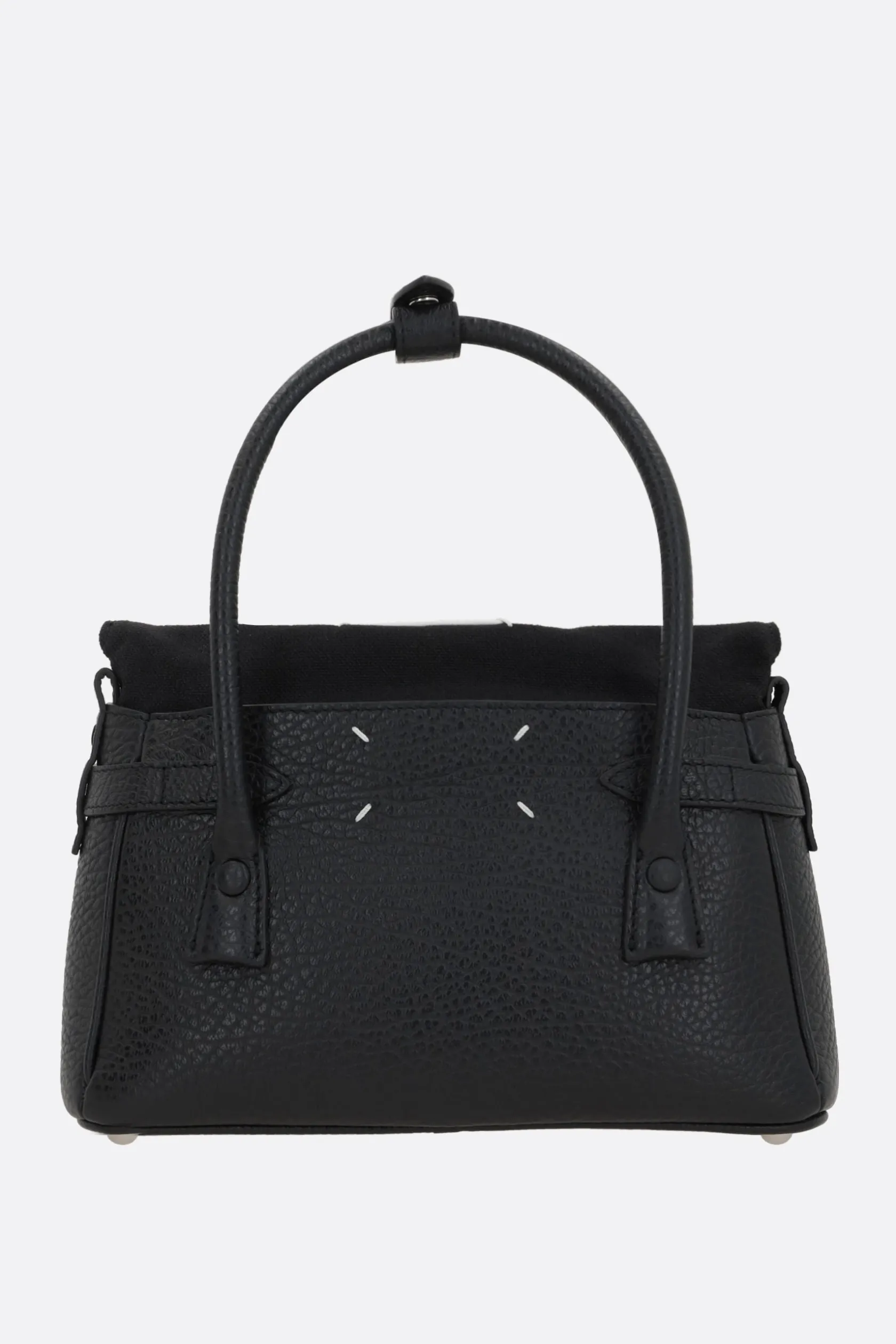 Borse A Mano>MAISON MARGIELA borsa a mano 5AC East West small in pelle martellata Nero