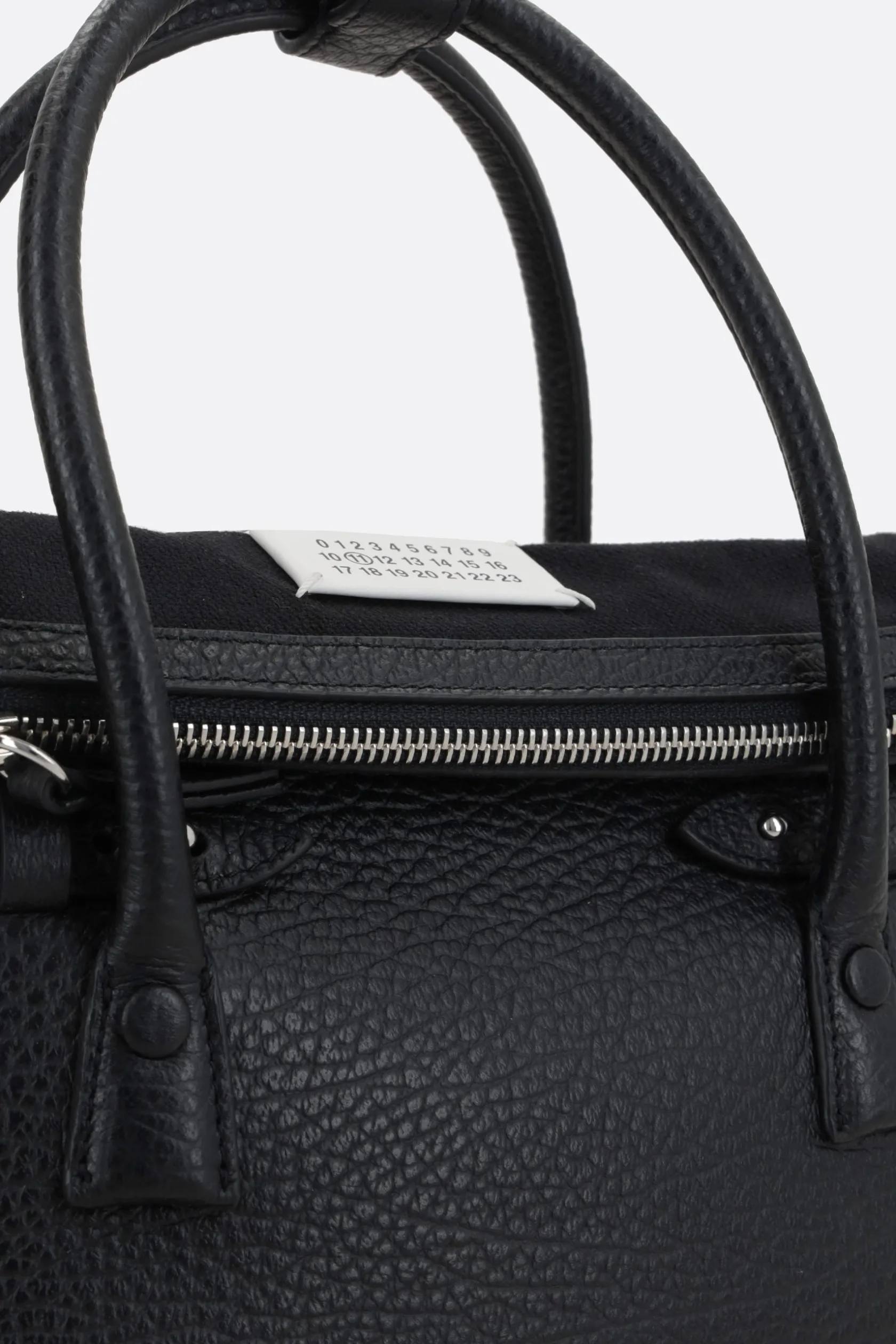 Borse A Mano>MAISON MARGIELA borsa a mano 5AC East West small in pelle martellata Nero