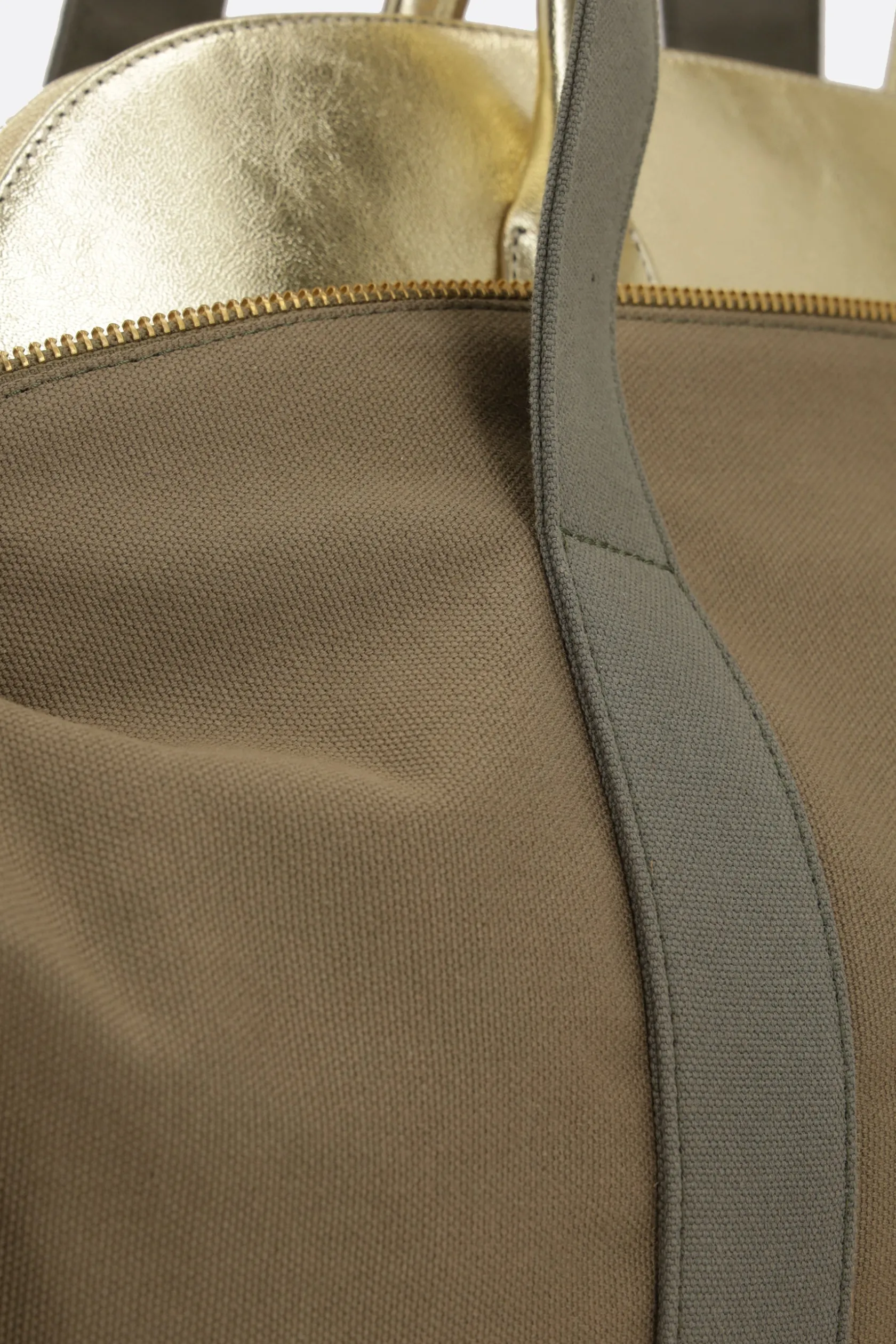 Borse A Mano>ALL IN borsa a mano Carrie in canvas e pelle laminata Verde