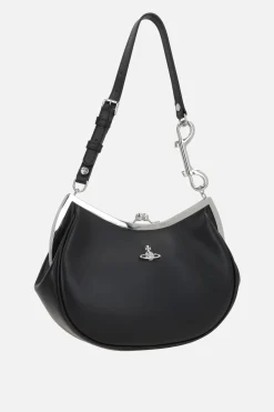 Borse A Mano>VIVIENNE WESTWOOD borsa a mano Charm Frame Purse in pelle liscia Nero
