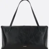 Borse A Mano>JIL SANDER borsa a mano Goji Pillow media in pelle Paper Nero