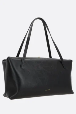Borse A Mano>JIL SANDER borsa a mano Goji Pillow media in pelle Paper Nero