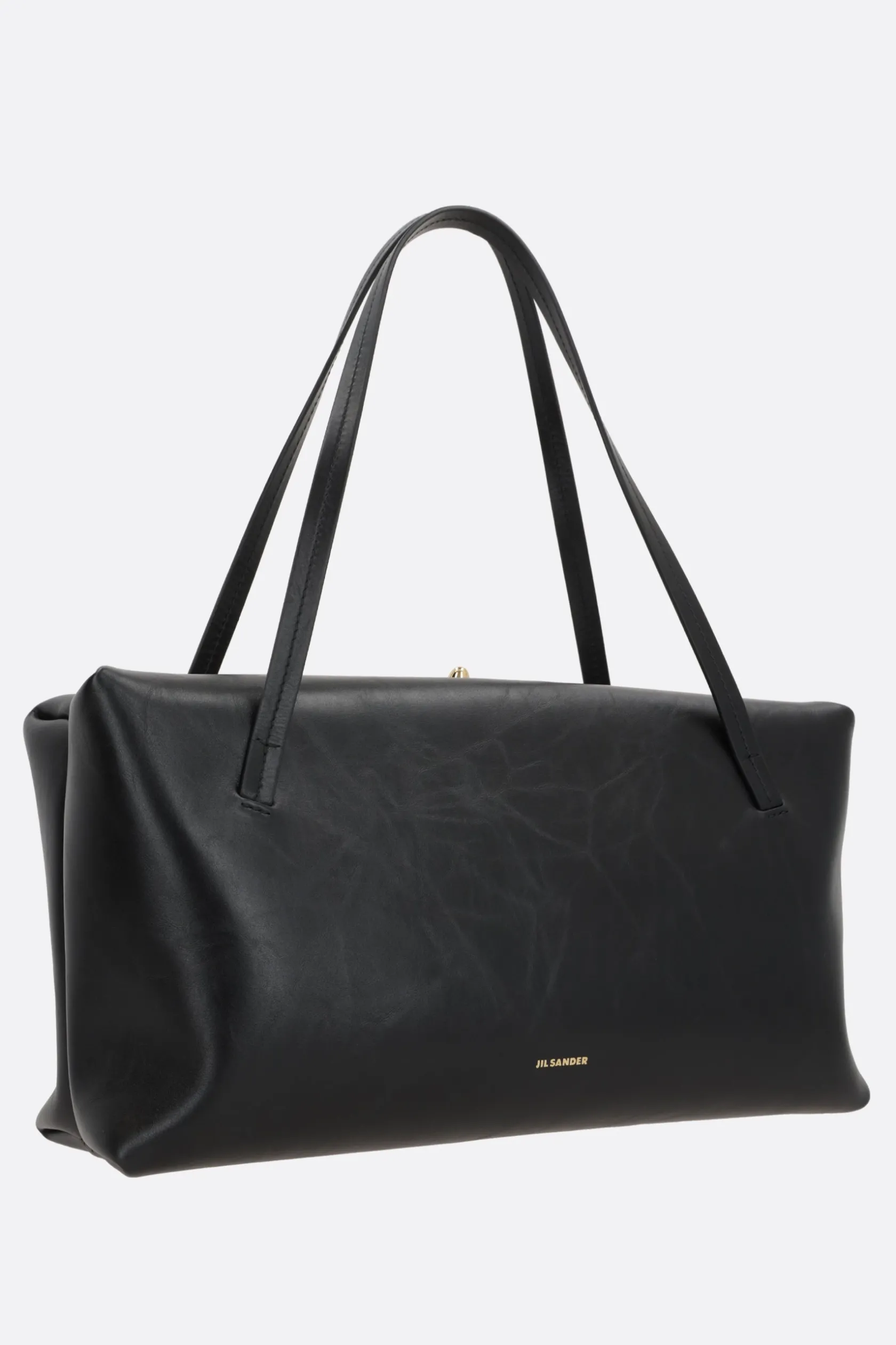 Borse A Mano>JIL SANDER borsa a mano Goji Pillow media in pelle Paper Nero