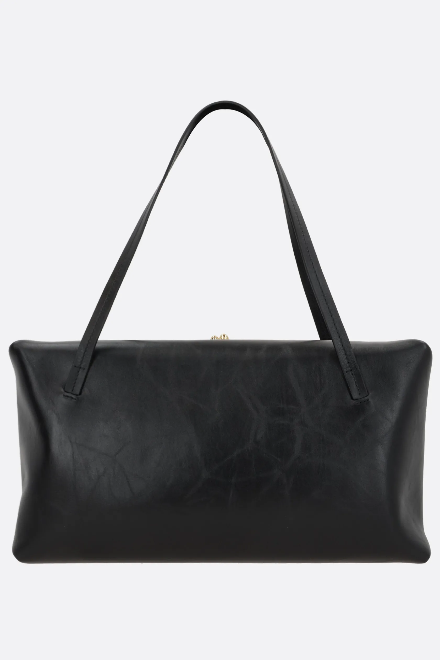Borse A Mano>JIL SANDER borsa a mano Goji Pillow media in pelle Paper Nero