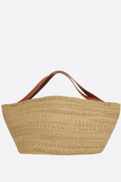 Borse A Mano>INES BRESSAND borsa a mano Gousse large in fibra naturale Marrone