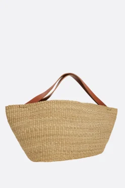 Borse A Mano>INES BRESSAND borsa a mano Gousse large in fibra naturale Marrone