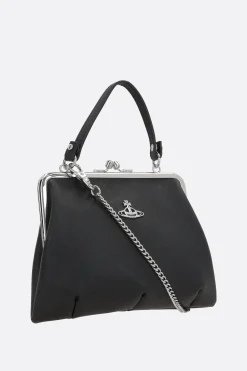 Borse A Mano>VIVIENNE WESTWOOD borsa a mano Granny in ecopelle saffiano Nero