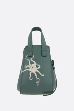 Borse A Mano>LOEWE borsa a mano Hammock Octopus in nappa Verde