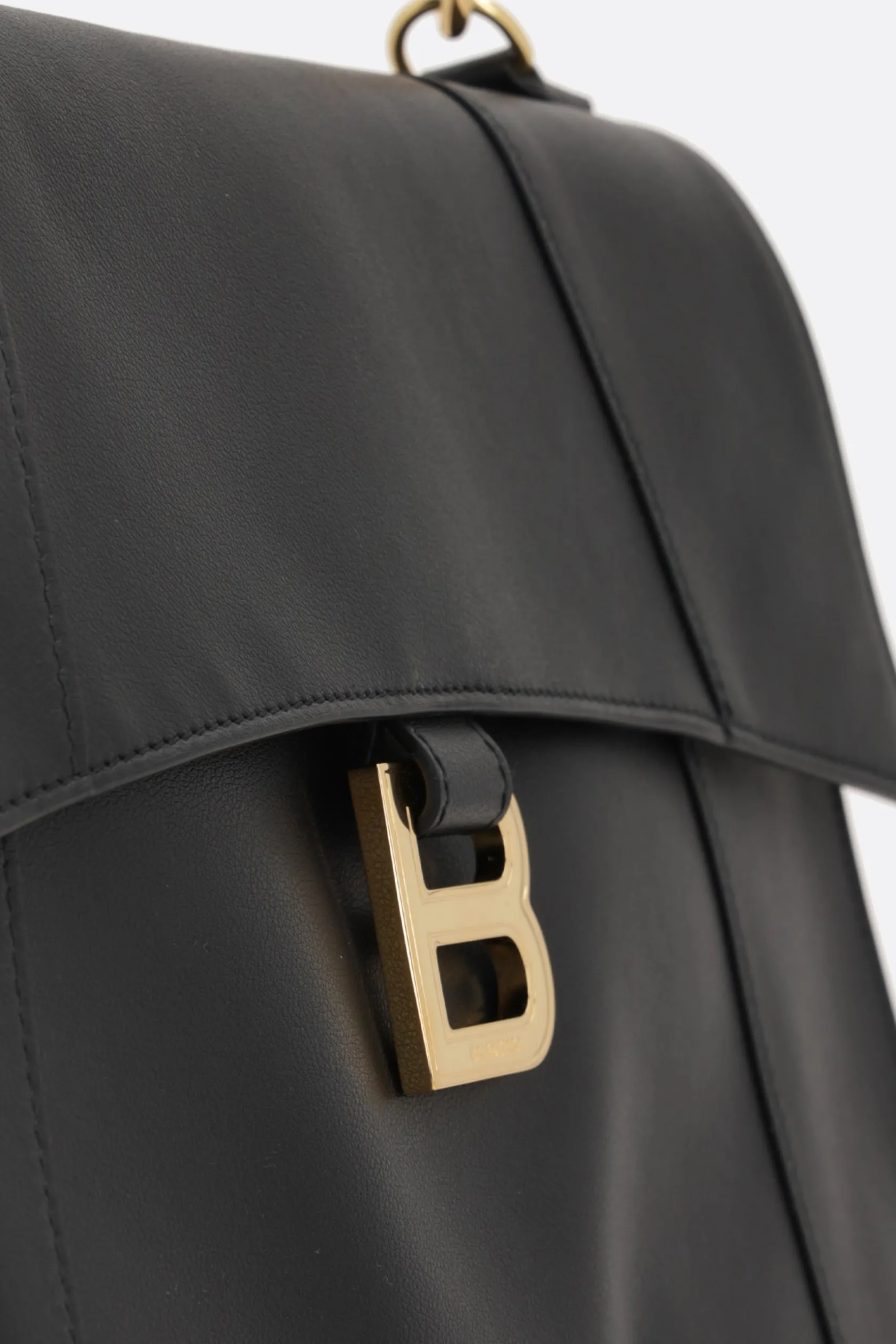 Borse A Mano>BALENCIAGA borsa a mano Hourglass Soft media in pelle liscia Nero