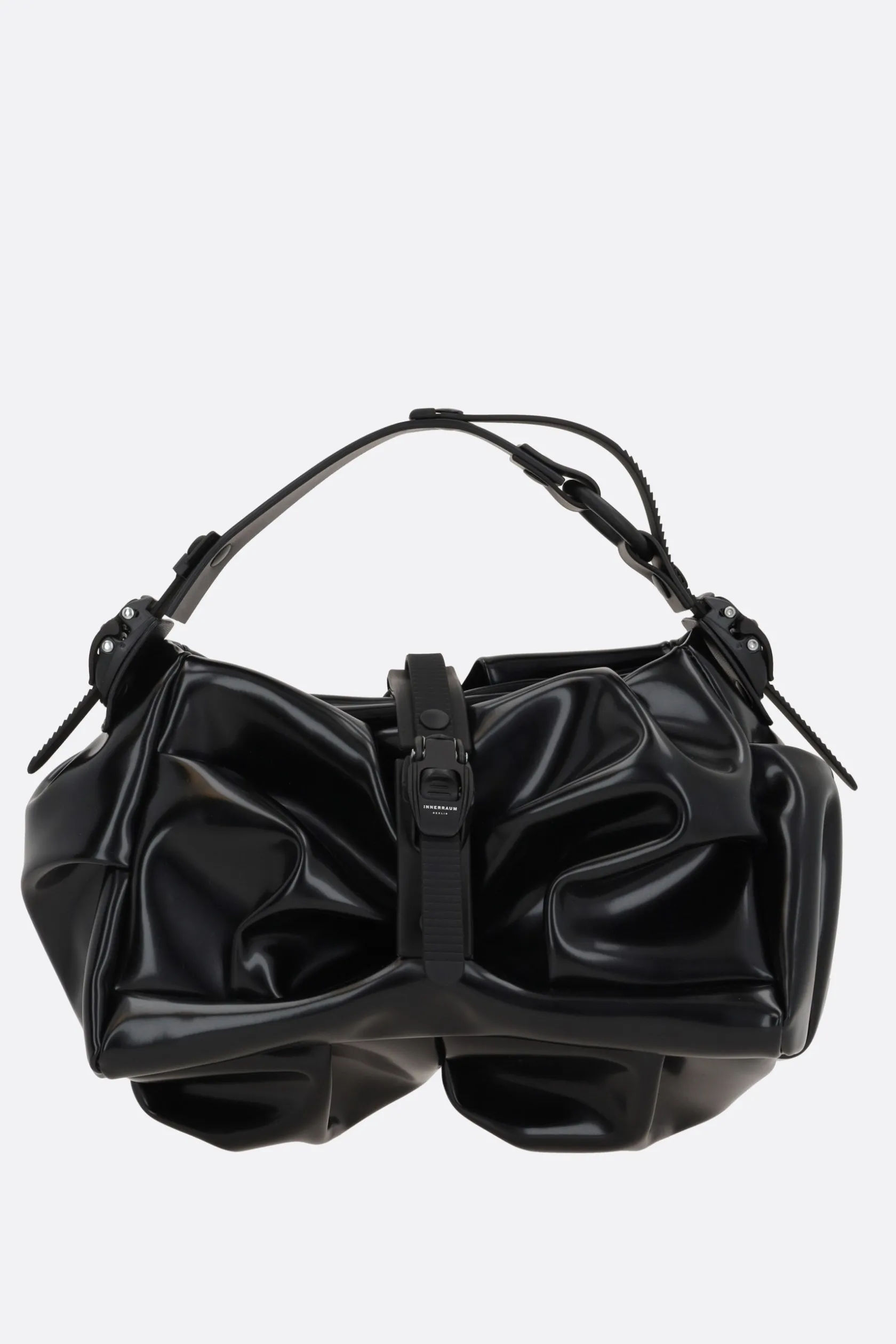 Borse A Mano>INNERRAUM borsa a mano I96 in ecopelle lucida Nero