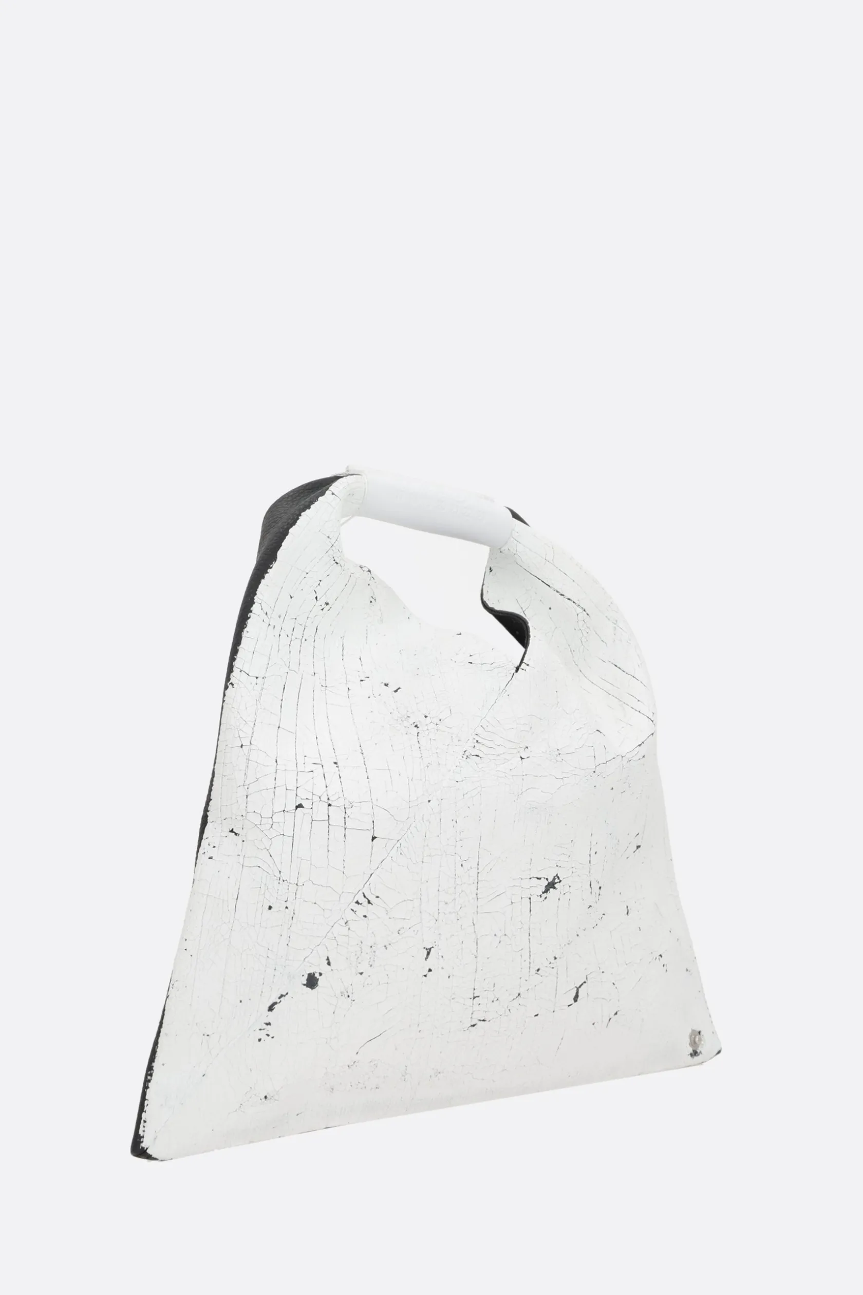 Borse A Mano>MM6 borsa a mano Japanese Classic mini in pelle martellata Bianco