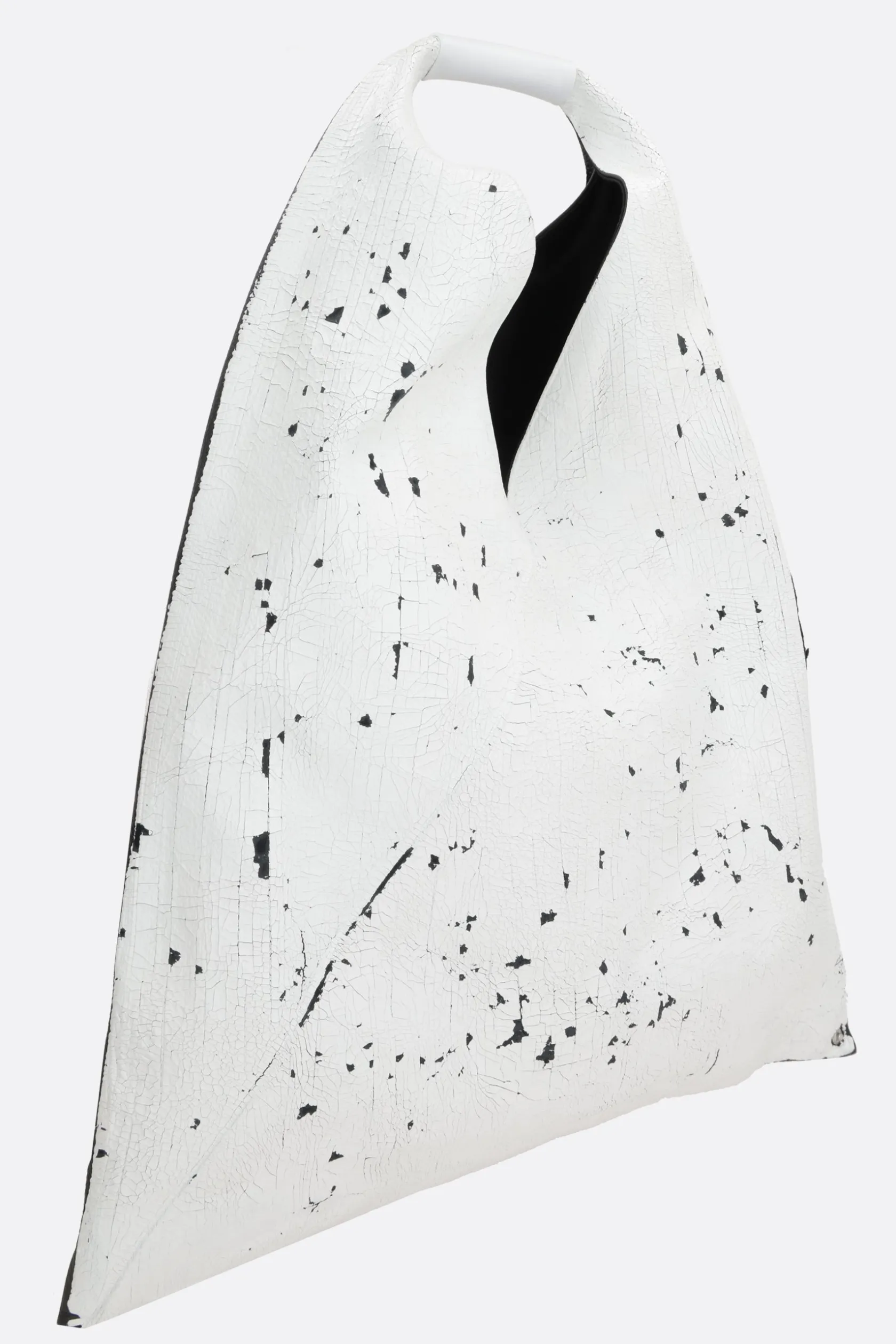 Borse A Mano>MM6 borsa a mano Japanese Classic media in pelle martellata Bianco