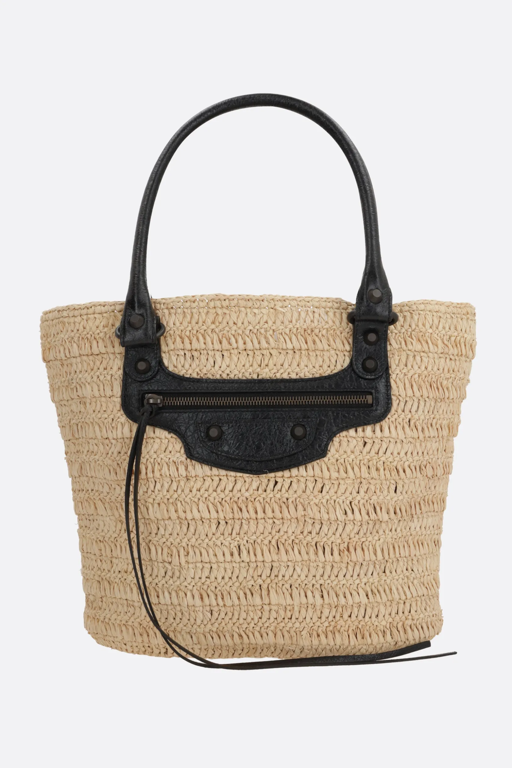 Borse A Mano>BALENCIAGA borsa a mano Le City small in rafia Neutro