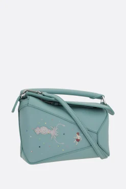 Borse A Mano>LOEWE borsa a mano Puzzle mini Squid in nappa Blu