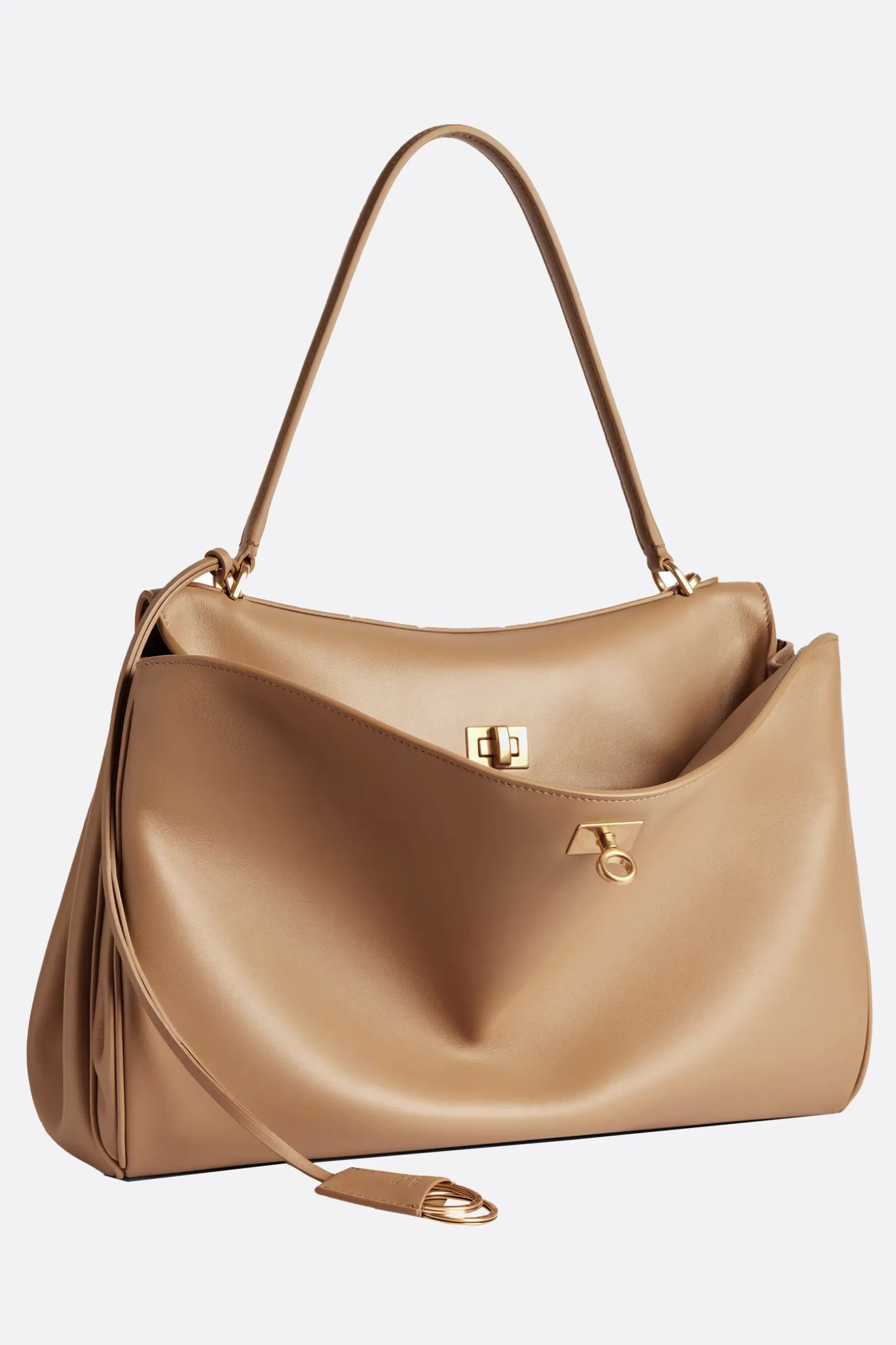 Borse A Mano>BALENCIAGA borsa a mano Rodeo media in pelle liscia Neutro