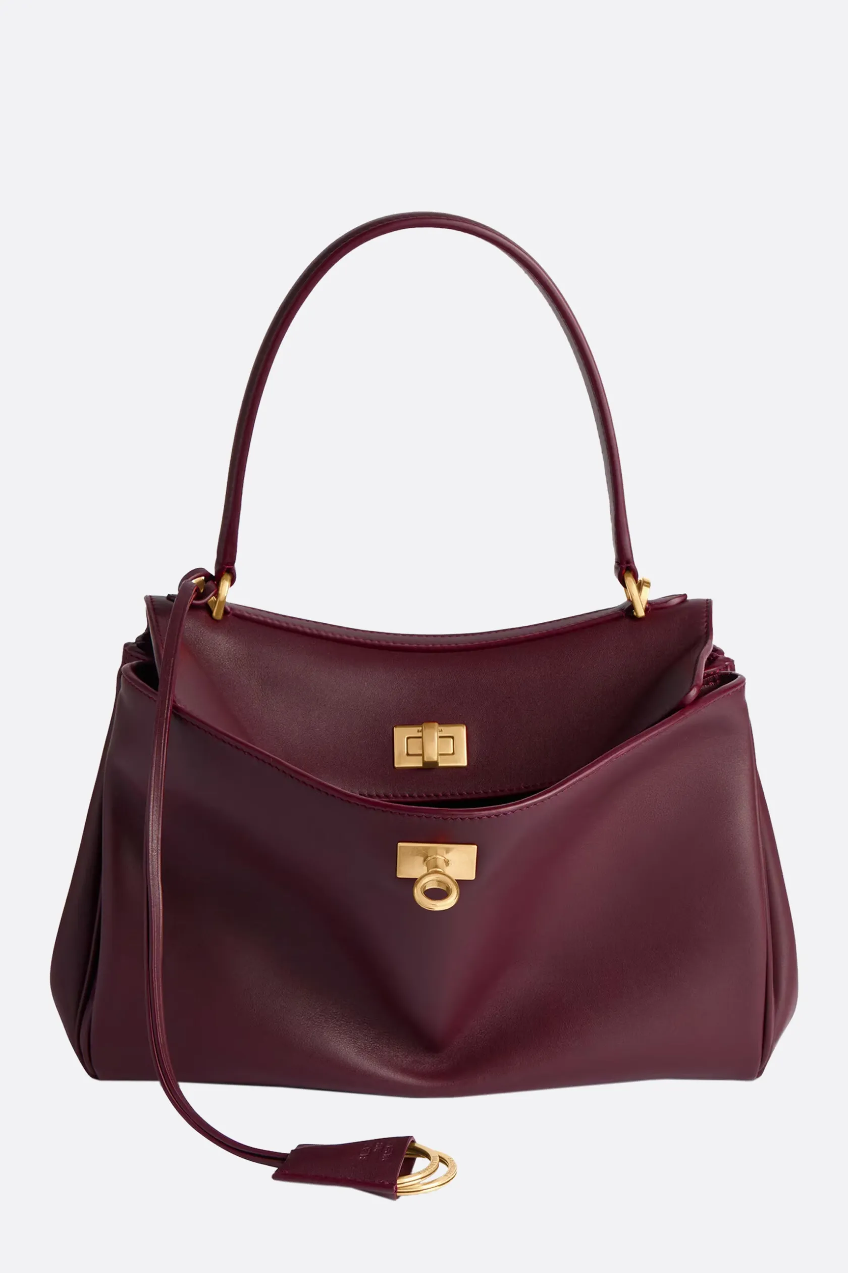 Borse A Mano>BALENCIAGA borsa a mano Rodeo small in pelle liscia Rosso