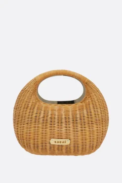 Borse A Mano>SACAI borsa a mano Round in rattan Neutro