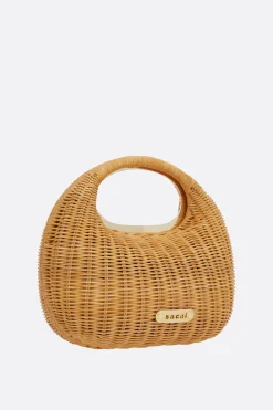 Borse A Mano>SACAI borsa a mano Round in rattan Neutro