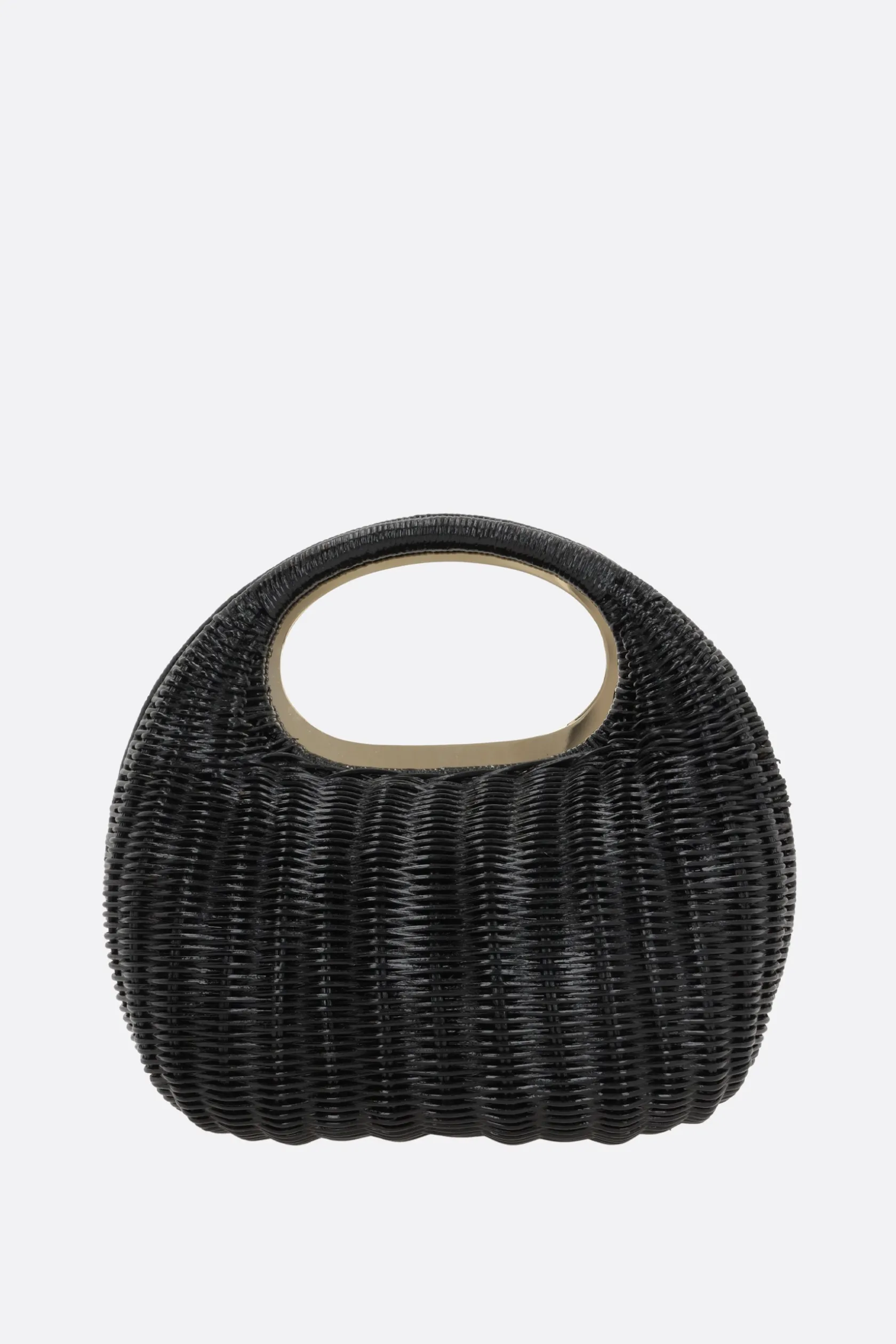 Borse A Mano>SACAI borsa a mano Round in rattan Nero