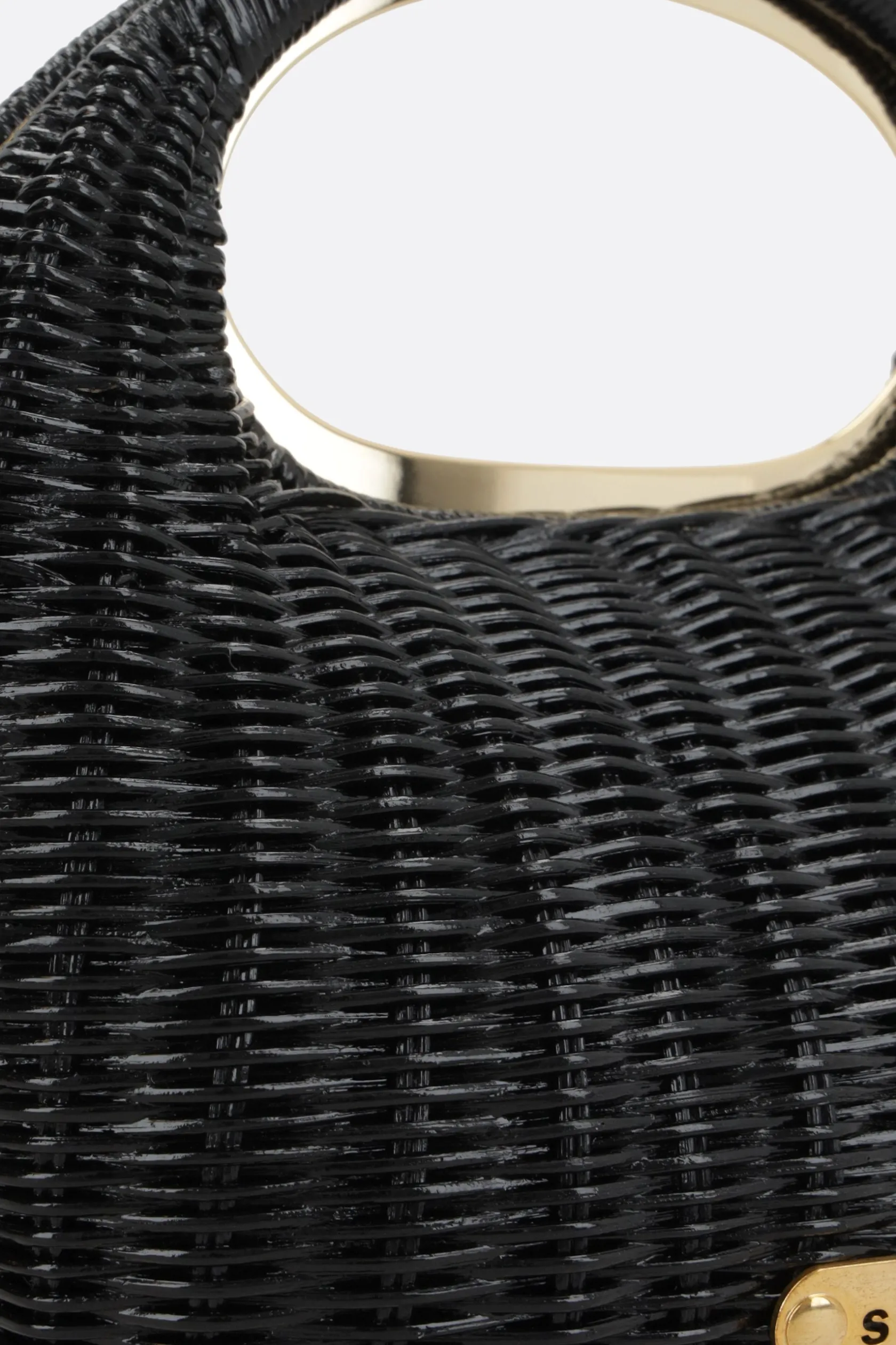 Borse A Mano>SACAI borsa a mano Round in rattan Nero