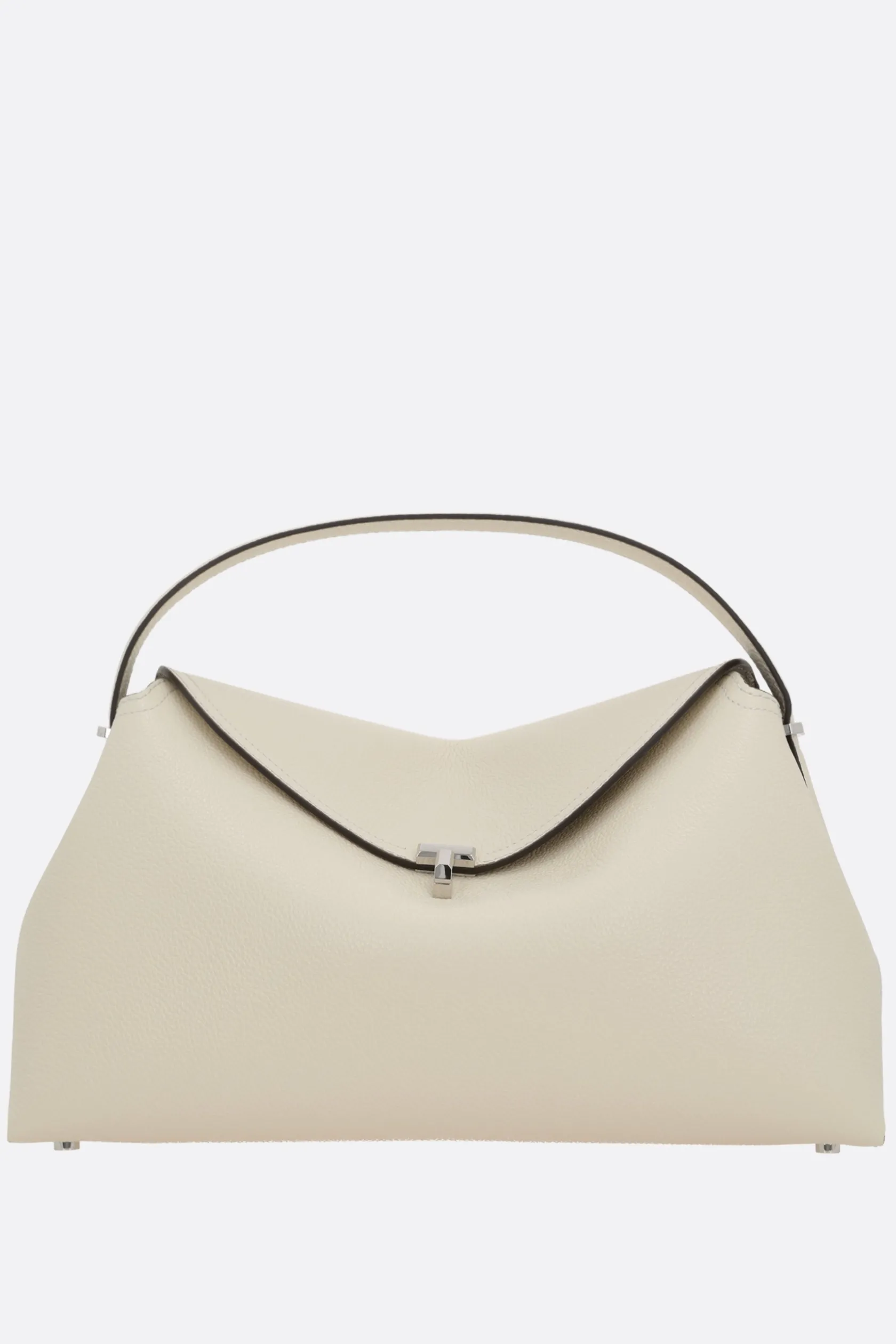 Borse A Mano>TOTEME borsa a mano T-Lock in pelle martellata Bianco