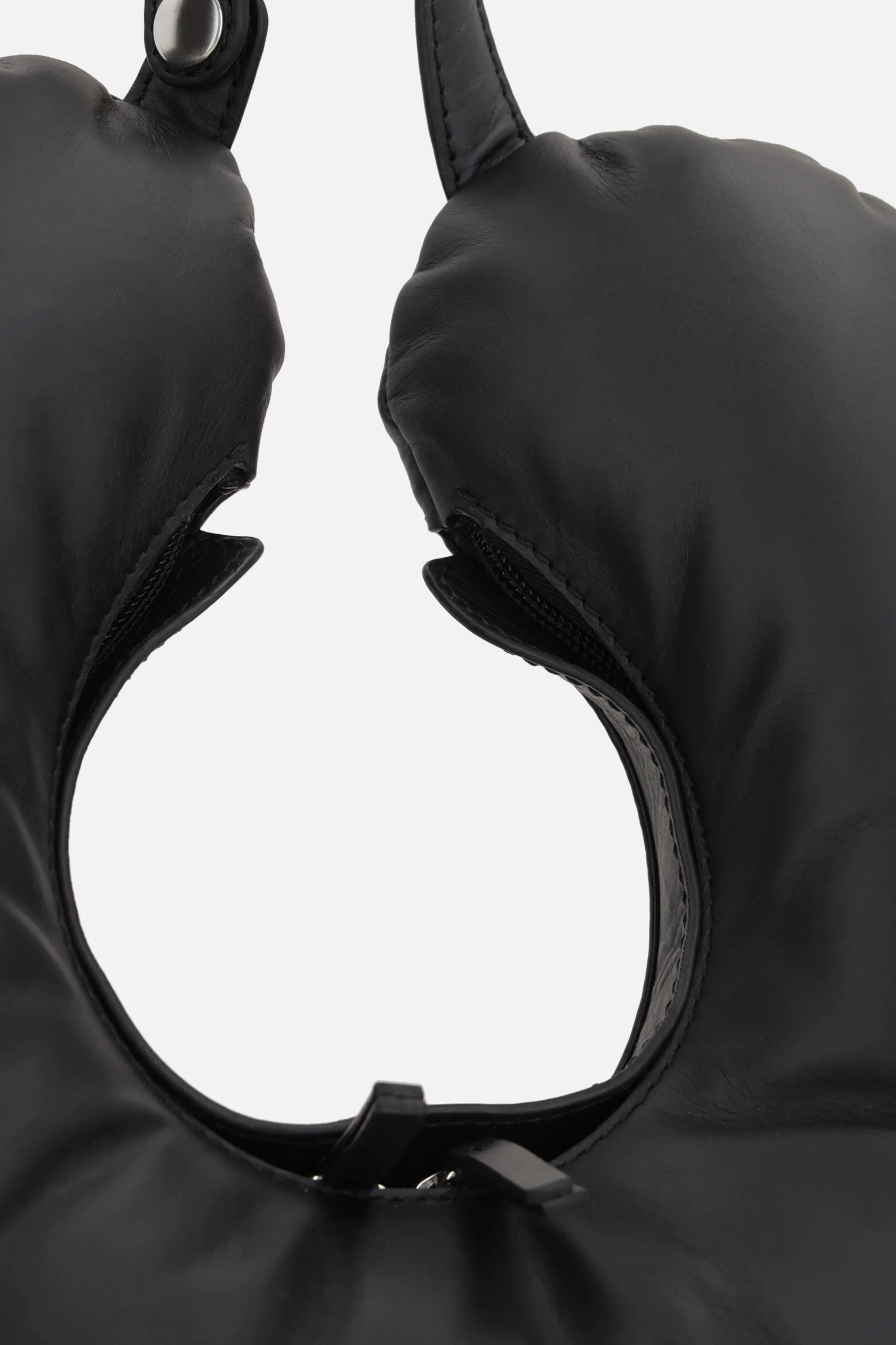 Borse A Mano>MM6 borsa a mano Travel Pillow in pelle liscia Nero