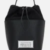 Borse A Mano>MAISON MARGIELA borsa a secchiello 5AC small in pelle martellata Nero