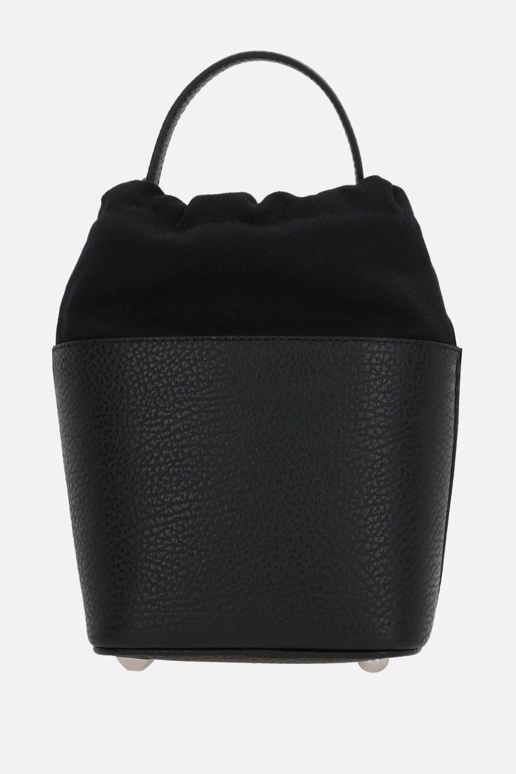 Borse A Mano>MAISON MARGIELA borsa a secchiello 5AC small in pelle martellata Nero