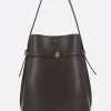 Borse A Mano>TOTEME borsa a secchiello Belted in pelle texturizzata Marrone