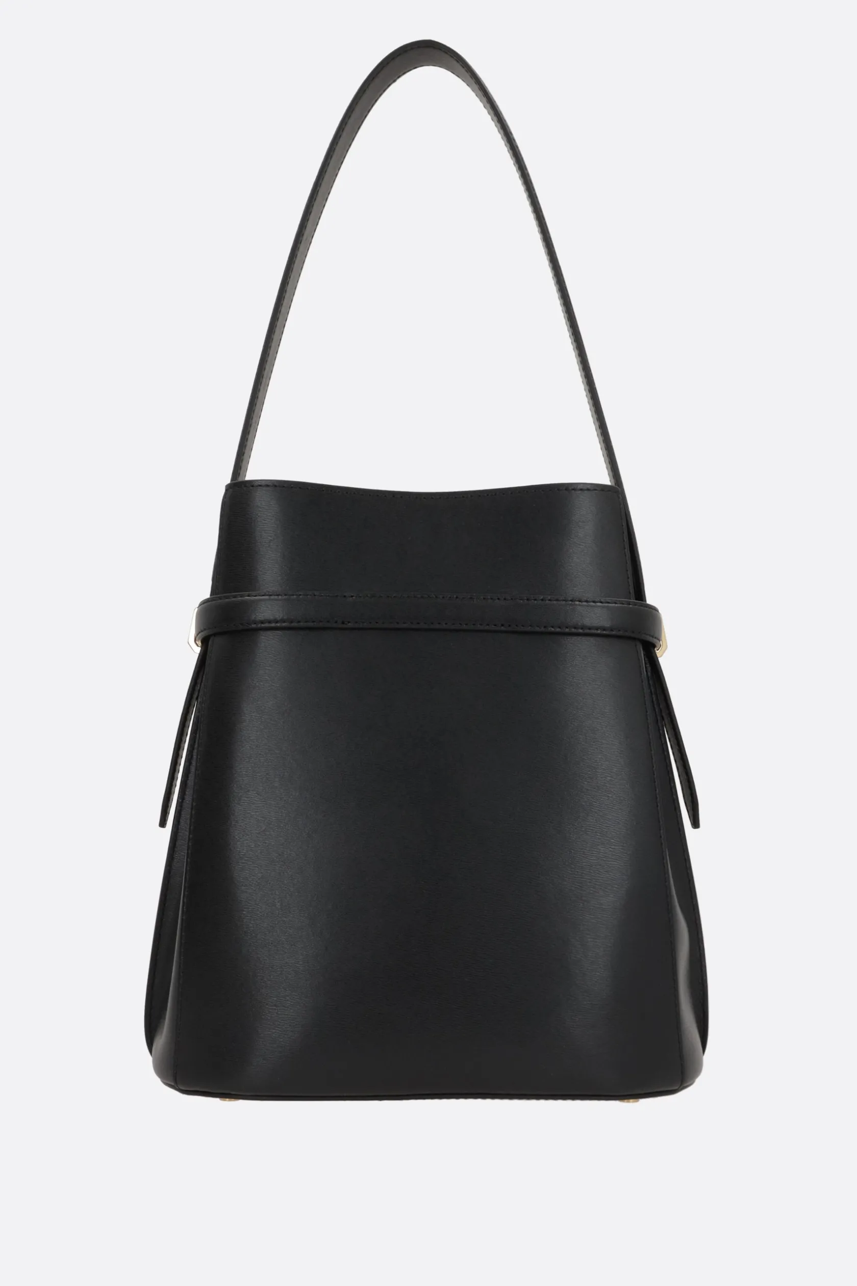 Borse A Mano>TOTEME borsa a secchiello Belted in pelle texturizzata Nero