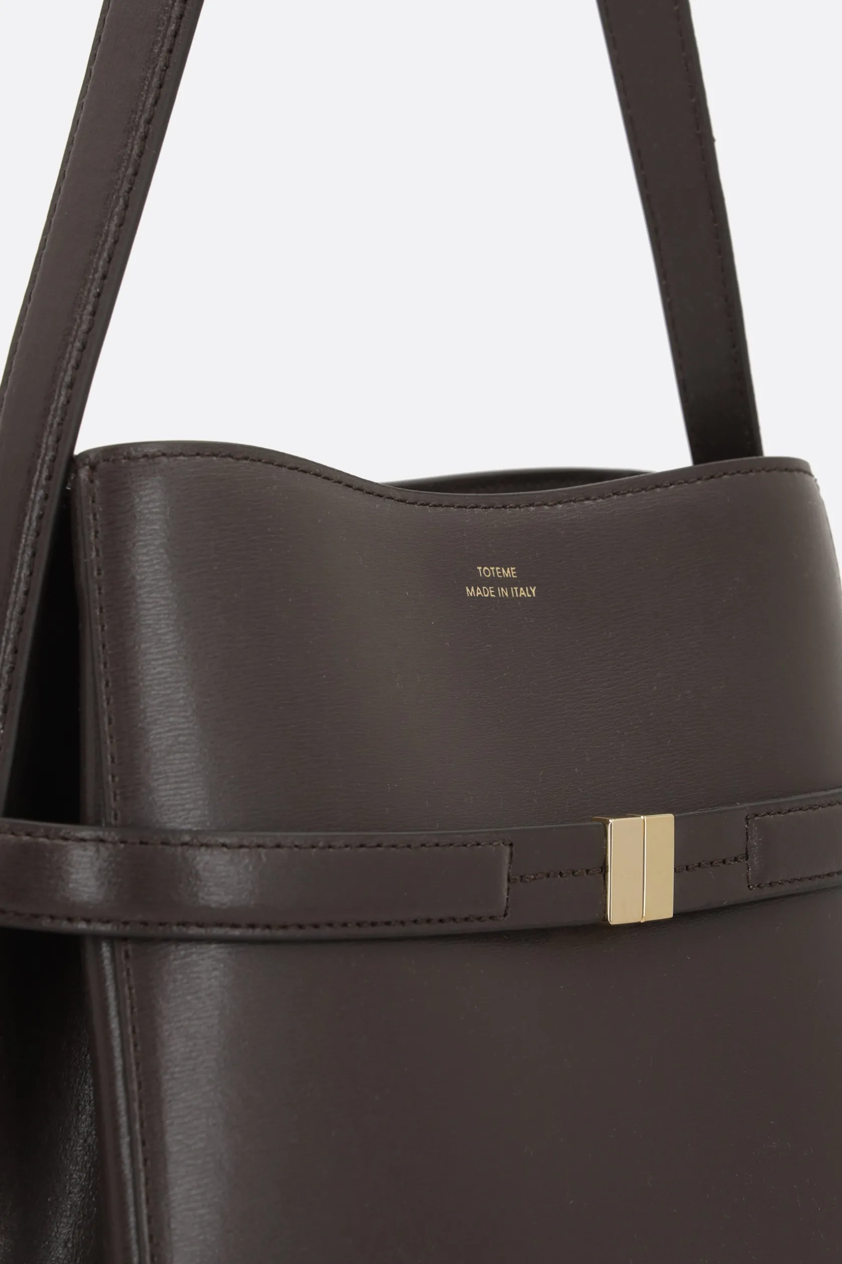 Borse A Mano>TOTEME borsa a secchiello Belted in pelle texturizzata Marrone