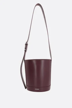 Borse A Tracolla>JIL SANDER borsa a secchiello Cannolo in pelle liscia Rosso
