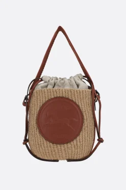 Borse A Mano>CHLOÉ borsa a secchiello Horse Medal small in carta equo-solidale Marrone