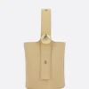 Borse A Mano>LOEWE borsa a secchiello Pebble mini in pelle liscia Neutro